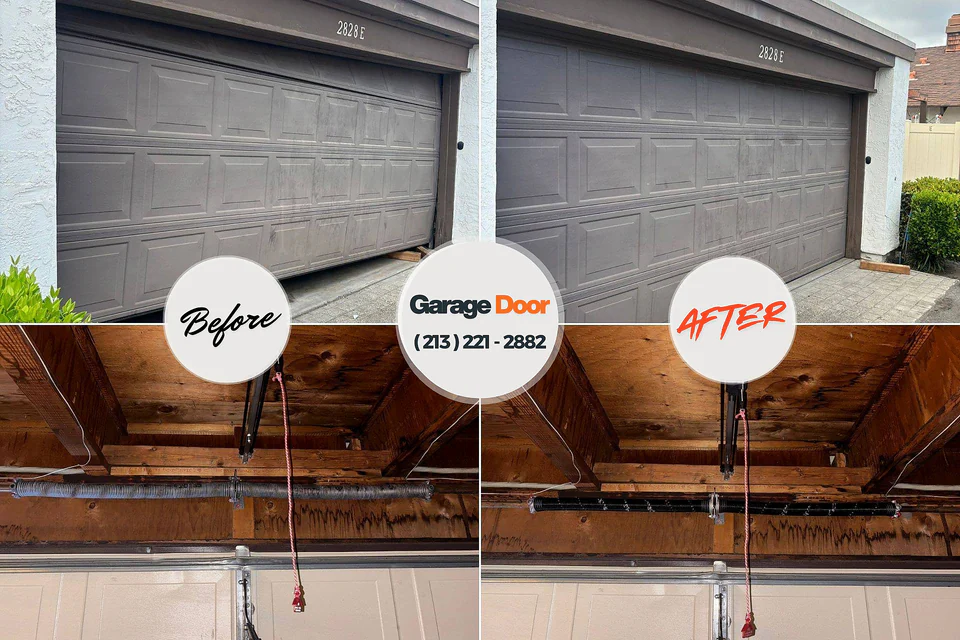 Before and after: garage door repair Thatcher, UT